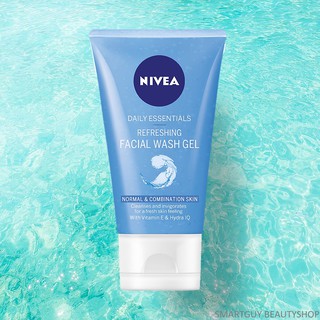 NIVEA Daily Essentials Refreshing Facial Wash Gel 150ml ผลิตภัณฑ์ทำความสะอาดผิวหน้าสูตรพิเศษใหม่ล่าสุดจากนีเวีย