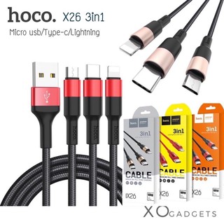 Hoco X26 สายชาร์จ 3in1 ios/Type-c/micro usb ชาร์ท (ของแท้ 💯%)