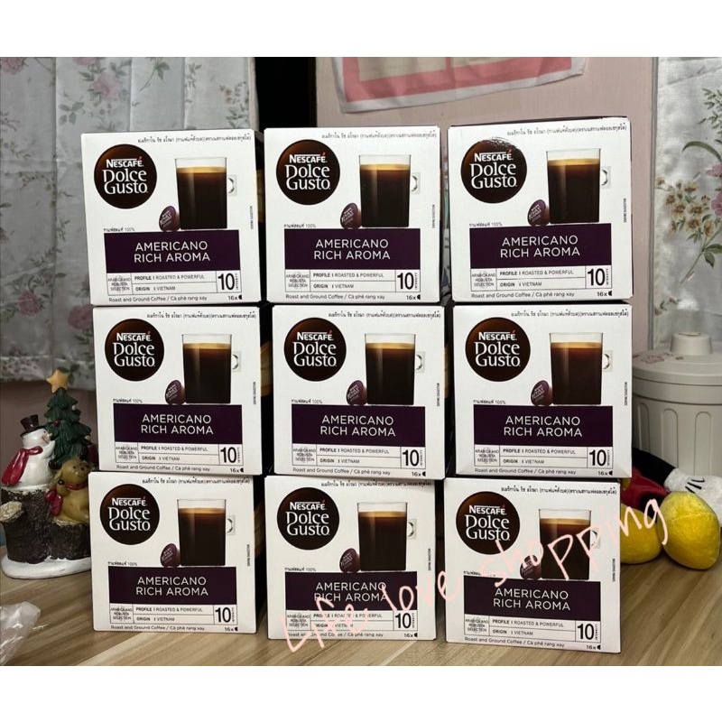NESCAFE Dolce Gusto แคปซูลกาแฟ AMERICANO RICH AROMA แคปซูลกาแฟคั่วบด 16 แคปซูล/กล่อง