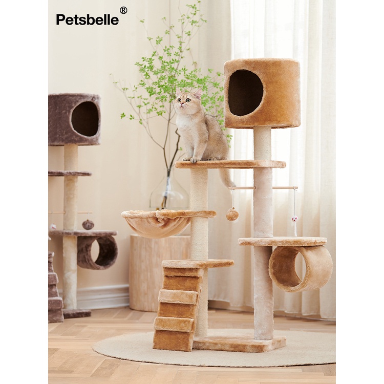 คอนโดแมว แมวปีนเขาแมวรังแมวต้นไม้หนึ่งห้องดีลักซ์แมววิลล่ากระโดดปีนเสาหลายชั้นแมวชั้นวางโฮมเมดdiyแมว
