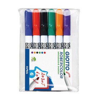 GIOTTO Robercolor Whiteboard Markers (ปากกาไวท์บอร์ดแบบชุด 6 สี)