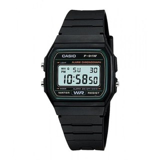 CASIO นาฬิกาข้อมือผู้ชาย สายเรซิ่น รุ่น F-91W-3DG