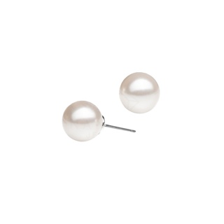 ‍⚕️ [เครื่องประดับ | ปลอดภัย] ต่างหู คนแพ้ง่าย : Pearl Stud Earrings (10 mm.) (CP-0003) Nantich Jewelry