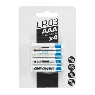 ถ่านไฟฉาย ถ่าน AAA FORCLAZ ชุดถ่านอัลคาไลน์ LR03 ขนาด AAA 4 ก้อน Pack Of Four AAA Alkaline Batteries