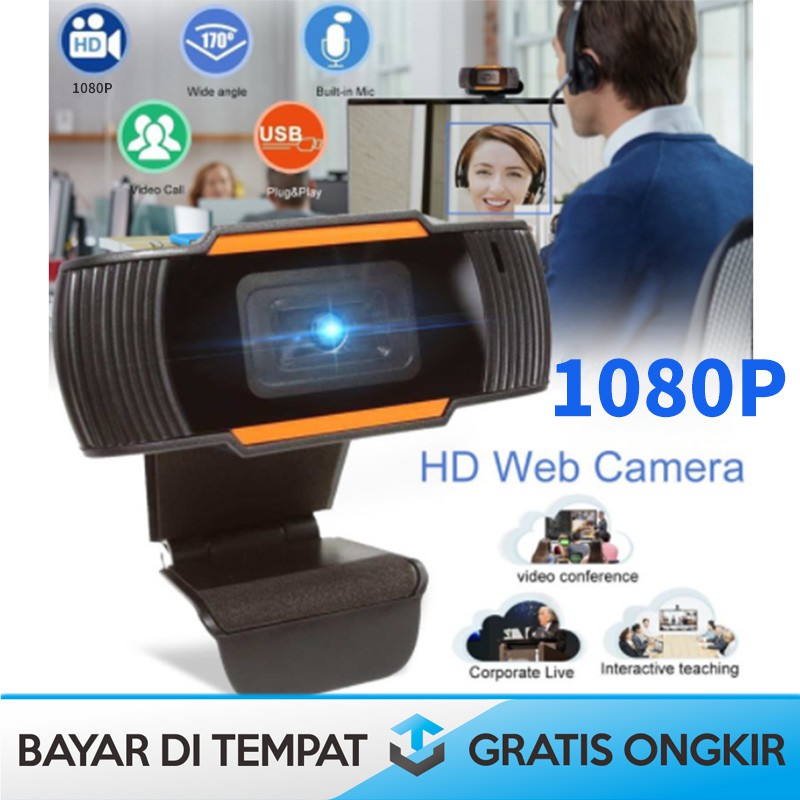 กล้องเว็บแคม กล้องคอมพิวเตอร์ มีไมโครโฟนในตัว Webcam MIC FULL​ HD 1080P​