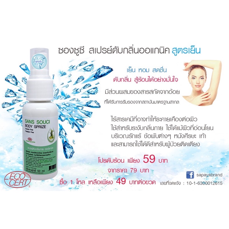 สเปรย์ดับกลิ่นออแกนิค สูตรเย็น
