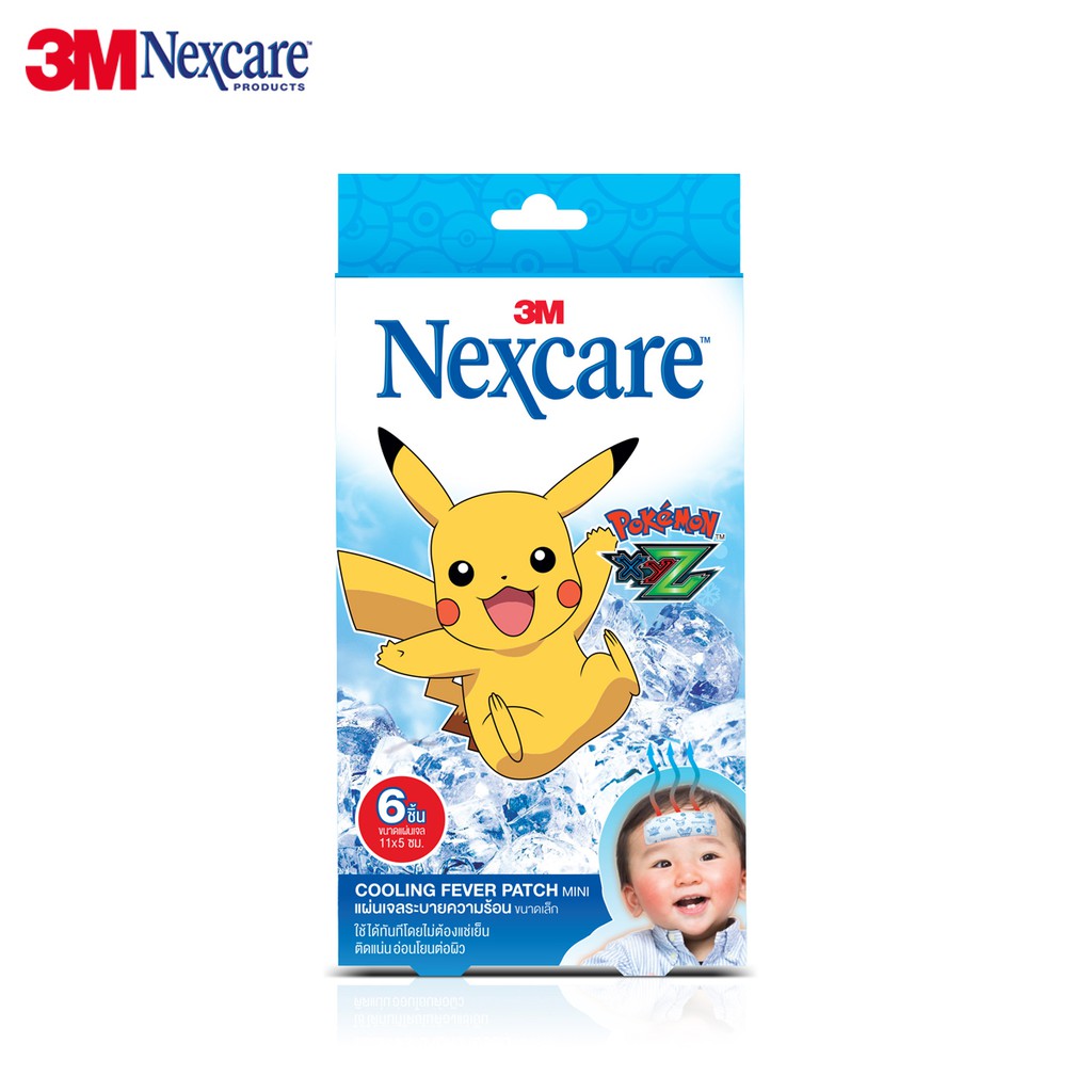 3M Nexcare Pokemon Cooling fever 6ชิ้น เน็กซ์แคร์ แผ่นเจลลดไข้ ระบายความร้อน