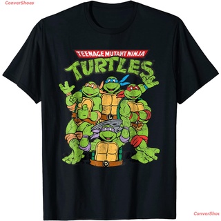 เสื้อยืดผู้ชายและผู้หญิง Teenage Mutant Ninja Turtles Classic Retro Logo Tee-Shirt Short sleeve T-shirts