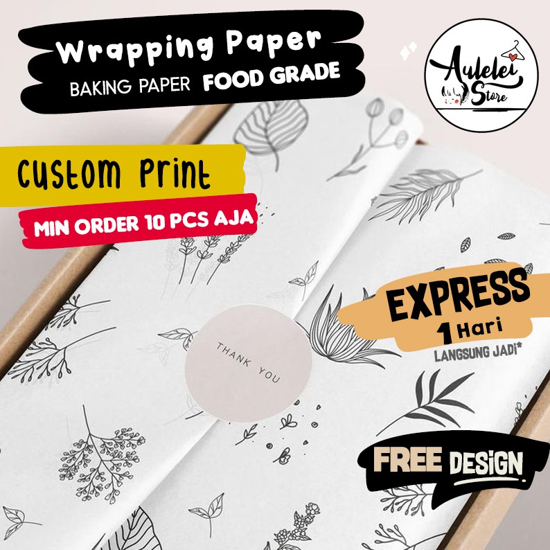 (INSTANT/SAMEDAY)กระดาษห่อ CUSTOM Olshop Package/กระดาษขนมปัง/กระดาษห่อ/กระดาษ/กระดาษรองอบ