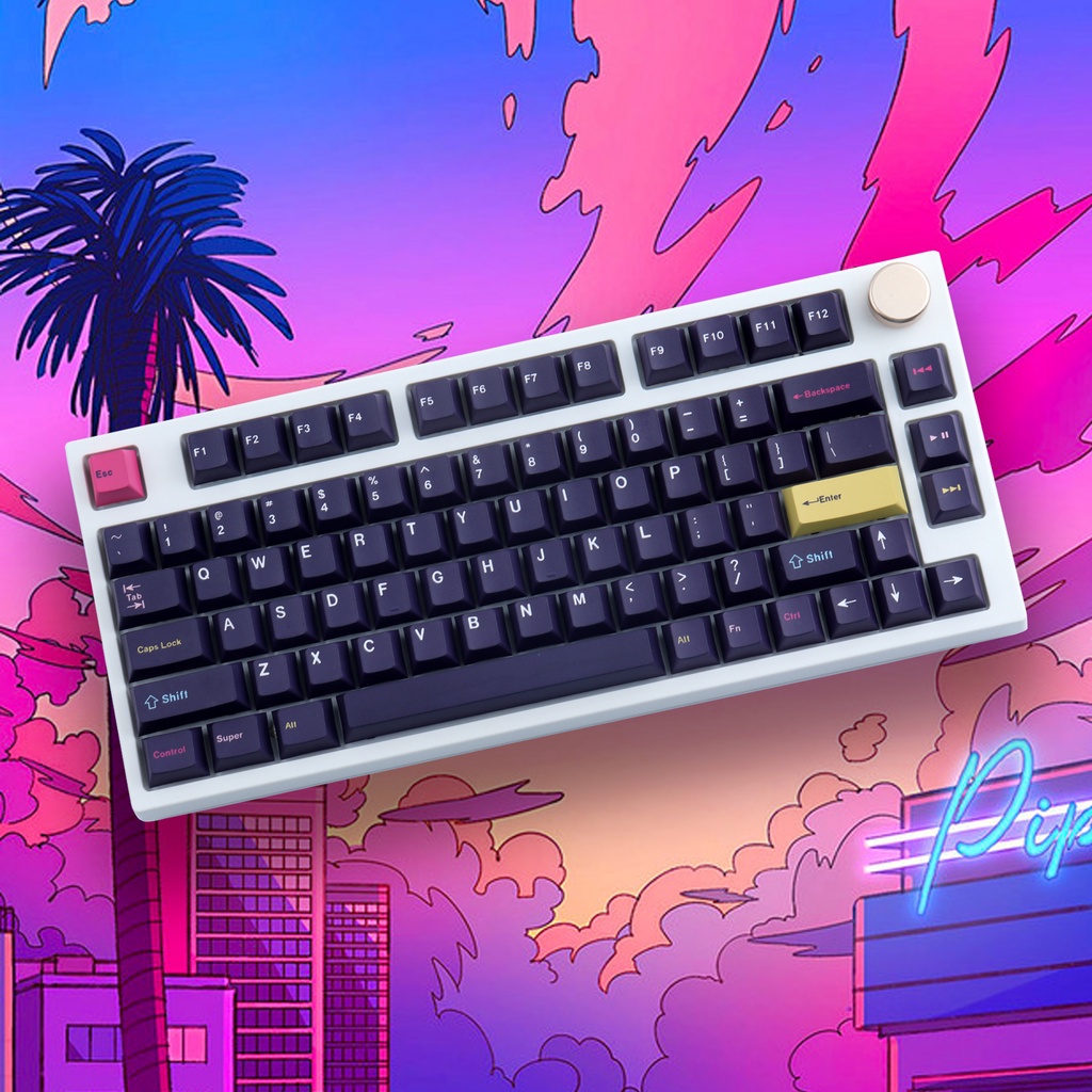 GMK Future Funk keycaps, 151 คีย์ PBT keycaps cherry Profile DYE-SUB ส่วนบุคคล GMK Keycaps สำหรับแป้