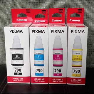 CANON  Gl-790 4สี BK,C,Y,M ของแท้ศูนย์ มีกล่องของใหม่ คุณภาพ100%จัดแพ็ค4ขวด4สี