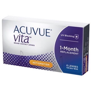 ACUVUE VITA for Astigmatism คอนแทคเลนส์ใส (สายตาสั้น/ยาว-เอียง) รายเดือน:1 กล่อง (3 คู่)*ระบุรายละเอียดในแชท/หมายเหตุ