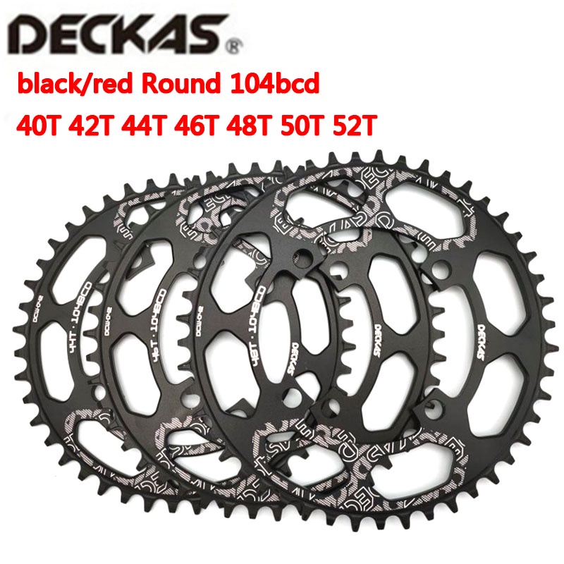 Deckas 104BCD 40T 42T 44T 46T 48T 50T 52T เฟืองโซ่จักรยานเสือภูเขา ข้อเหวี่ยงจักรยาน MTB อลูมิเนียม แคบ กว้าง Chainrin