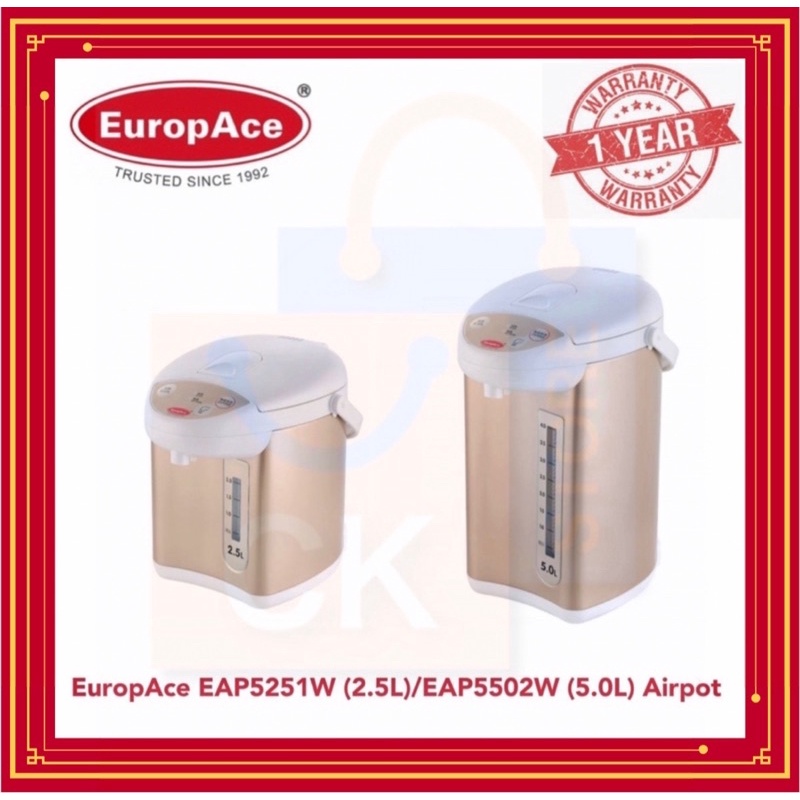 Europace Electric Airpot (2.5L) EAP 5251W EAP5251W (5.0L) EAP 5502W EAP5502W (รับประกัน 1 ปี)