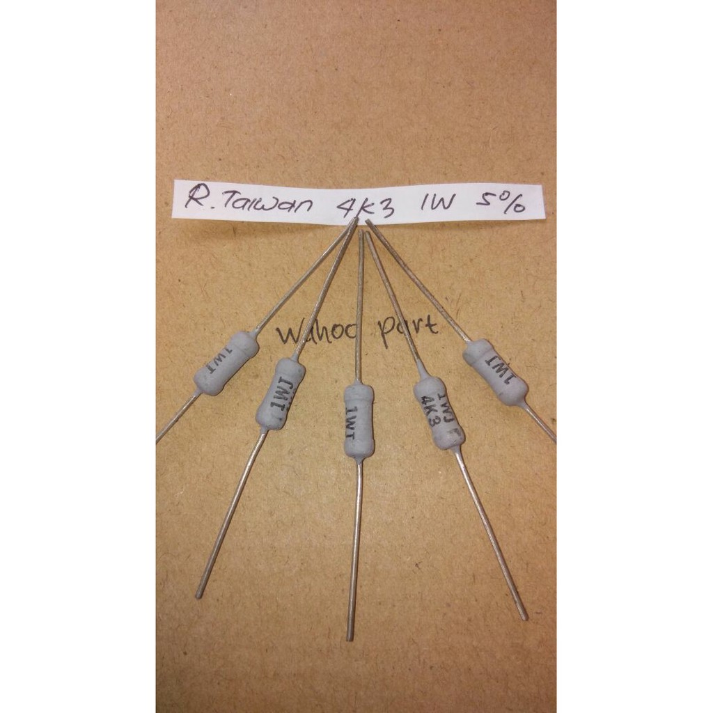 Taiwan 4K3 Resistor 1 วัตต์ 5% ราคา (10 ชิ้น)