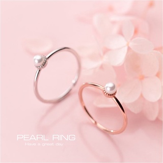 s925 Chana.ni แหวนเงินแท้ มุกจิ๋ว Pearl Ring แหวน แหวนเงิน แหวนปรับไซส์