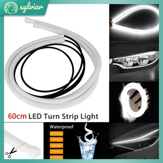 [sylviar] แถบไฟเดย์ไลท์ Led 6000k 12v 60 ซม. กันน้ํา สีขาว ฟ้า แดง เหลือง สําหรับรถยนต์ 2 ชิ้น