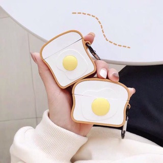 [พร้อมส่ง] Airpods case Gen1 - Gen2 - Pro เคสใส่แอร์พอด ไข่ดาว ขนมปังไข่ดาว มี3แบบให้เลือก Fried egg เคสซิลิโคนนิ่ม