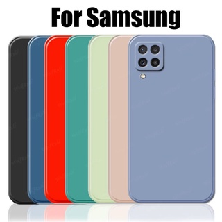เคสโทรศัพท์มือถือ ซิลิโคน กันกระแทก สีพื้น สําหรับ Samsung ss Galaxy A54 A52 A52s A34 A24 A23 A22 A12 S21 S20 FE M32 M12 4G 5G 2023