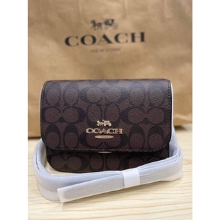 Coach  Crossbody รุ่นใหม่ สีกาแฟ ขนาด 7.5" รุ่นฮิต