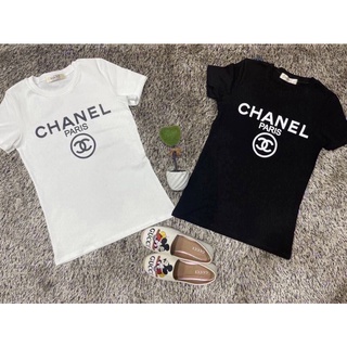 เสื้อยืดคอกลมเนื้อนิ่ม Uniqlo สกรีนลาย  CHANEL