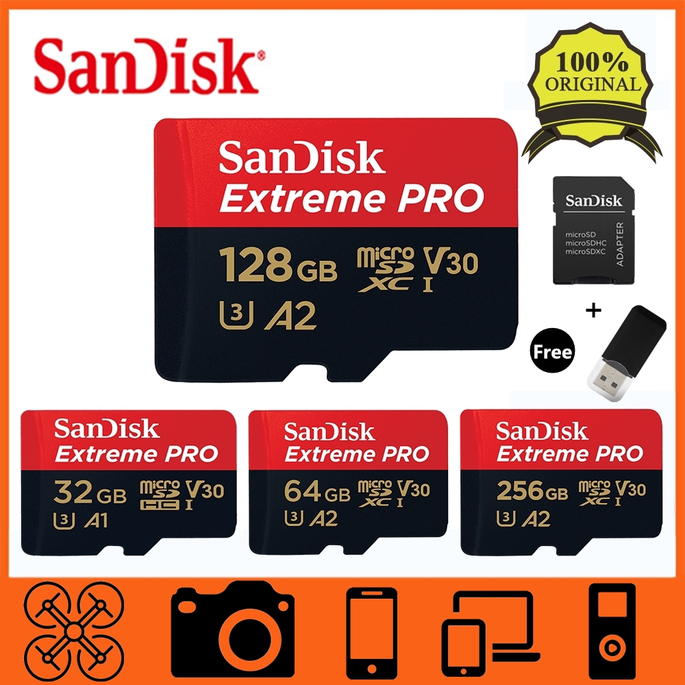Kartu Memori Card kapasitas 128GB /64GB /32GB microSDHC SDXC UHSI Extreme Pro Memory Card