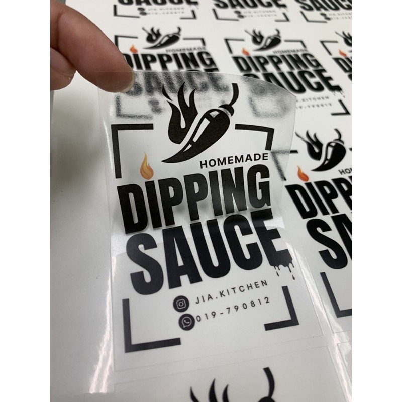 Avery Dennison TRANSPARKENT สติกเกอร์สติกเกอร์ Kalis Air Untuk แช่แข็งอาหารออกแบบ Sendi 100 ชิ้น