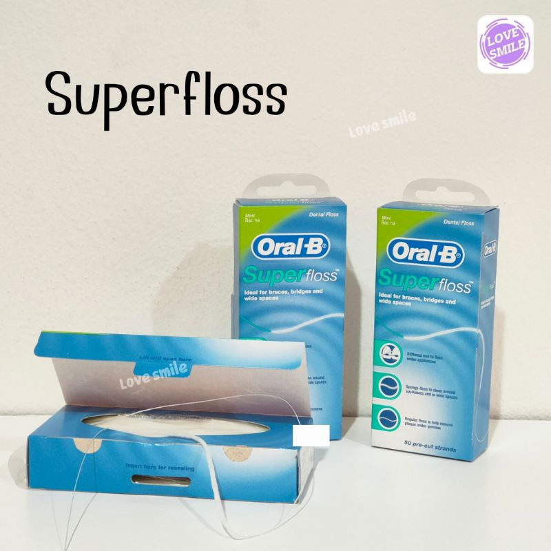 Oral-B Super Floss ซุปเปอร์พรอส 50 ชิ้น/กล่อง