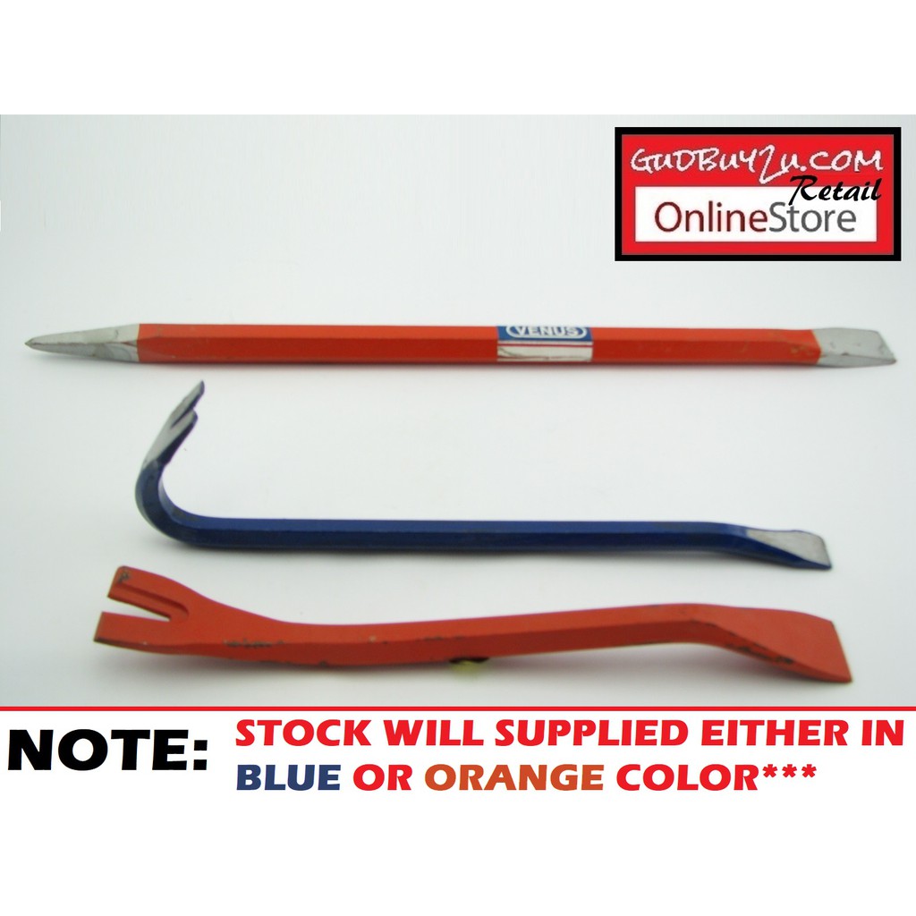Venus Heavy Duty Crow Bar Wrecking Bar Pry Bar - Point / Straight / Bend (Curve) Kuku Kambing Besi -