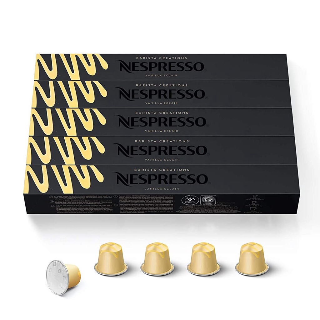 Nespresso Vanilla Éclair Ground Coffee Capsule เนสเพรสโซ วานิลลา แคปซูล กาแฟคั่วบด 50 Capsules