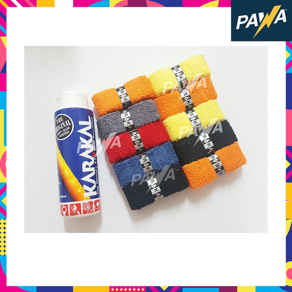 Karakal Badminton Towel Grip x 10 + ผงแบดมินตัน Karakal Grip x 1 (ชุดคอมโบ)