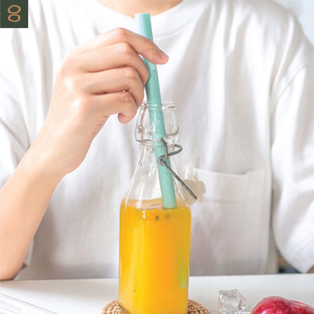 8ECEMBER - Reusable slide apart straw - หลอดดูดน้ำถอดแยกสไลด์ล้างได้ ไม่ต้องใช้แปรง
