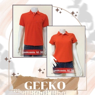 เสื้อโปโลกวาง Geeko แท้100% ชาย/หญิง ID35 สีส้มแสด