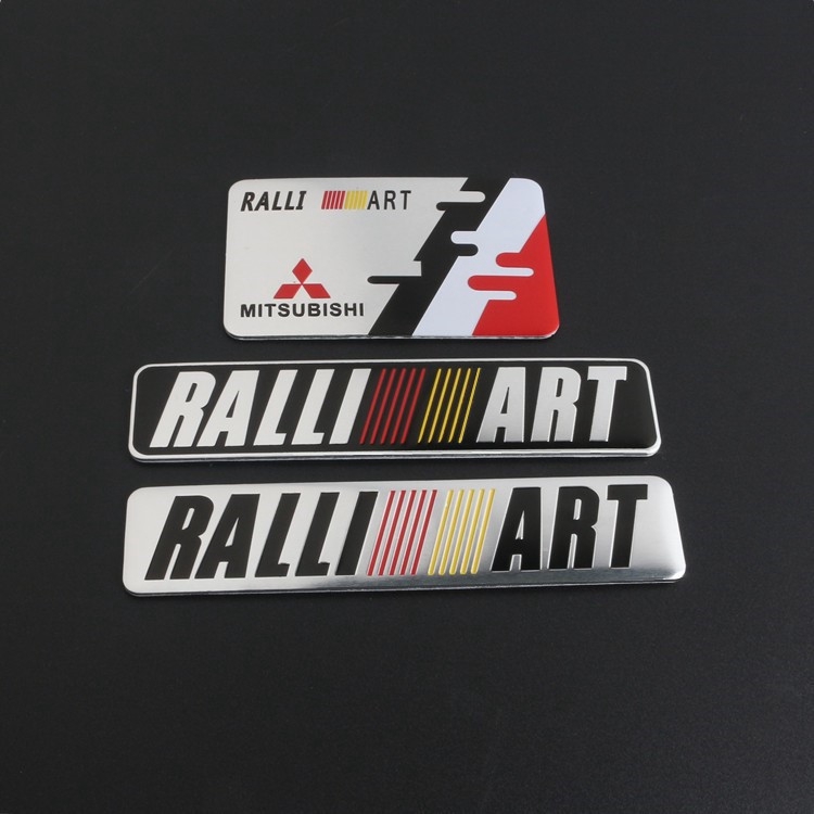 ❤❤เหมาะสําหรับ Mitsubishi Jinxuan Lingshuai Wing God Lanse สติกเกอร์รถโลหะดัดแปลง RALLIART Rally Art โลโก้รถหางโลโก้ Mitsubishi ดัดแปลงโลโก้