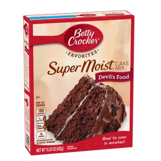 BETTY CROCKER CAKE MIX SUPER MOIST FAVORITES DEVILS FOOD BEGERY 432G วัตถุดิบสำหรับทำขนม