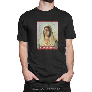 เสื้อยืด พิมพ์ลายกราฟิก Mia Khalifa Bless You สีดํา สําหรับผู้ชายS-5XL