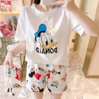 ชุดนอน เสื้อ + กางเกง +กระเป๋า