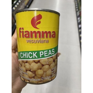 ถั่วหัวช้าง ในน้ำเกลือ ตรา ไฟมมา วีสุเวียนา 400 G. Chick Peas In Brine ( Fiamma Vesuviana Brand )