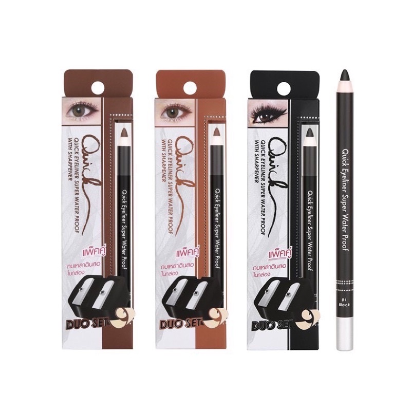 อายไลเนอร์สีดำ Mei linda Quick Eyeliner Super Water Proof เมลินดา ควิก อายไลเนอร์ สูตรกันน้ำ (รุ่นมีกบเหลา) MD3033