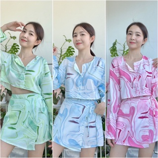 ชุดเสื้อและกระโปรง ชุดเซ็ต รุ่น marble set