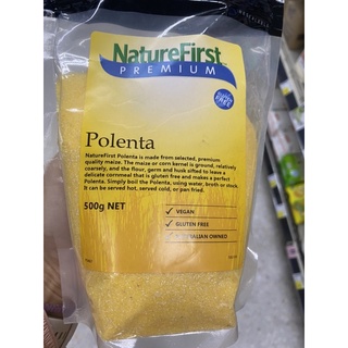 Polenta ( Nature First Brand ) 500 g. โพเลนต้า แป้งข้าวโพด