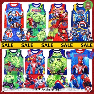 ‼️Sale..ลิขสิทธิ์แท้💯% ชุดเซทเสื้อแขนกุดซุปเปอร์ฮีโร่ ชุดเด็กชาย Ironman,Spiderman,Captain,Hulk,Ben10  อายุ 1.6-6 ปี