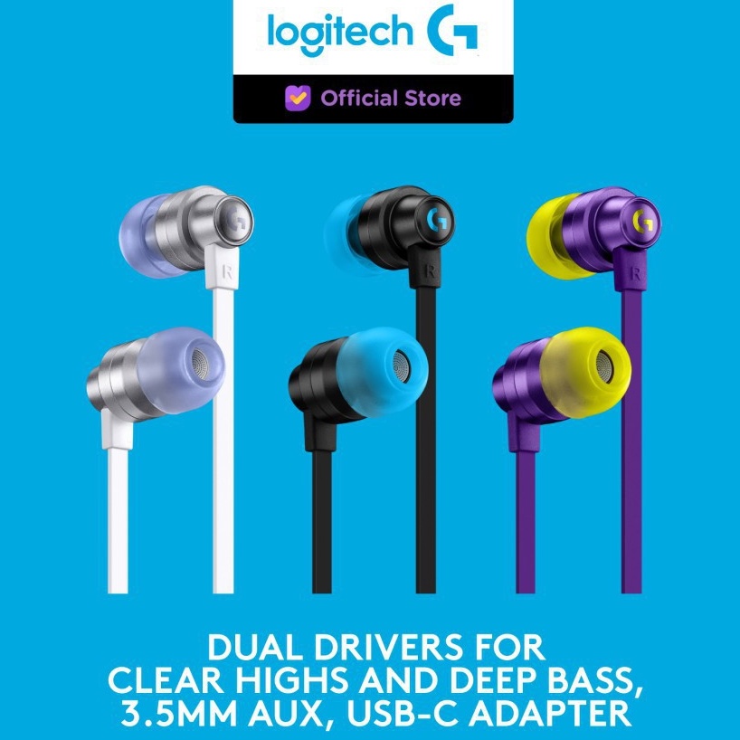 HEADSET (หูฟัง) LOGITECH G G333 BUFFY [IN EAR] BLACK