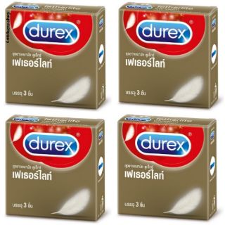 เซ็ต 4กล่อง ถุงยางอนามัย Durex Fetherlite (ดูเร็กซ์ เฟเธอร์ไลท์)