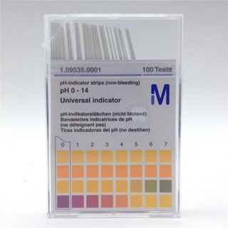 MERCK pH-Indicator strip (non-bleeding) pH 0-14 กระดาษ พี.เอช. 0-14 (ยูนิเวอร์แซล) ยี่ห้อ MERCK) 100 tests