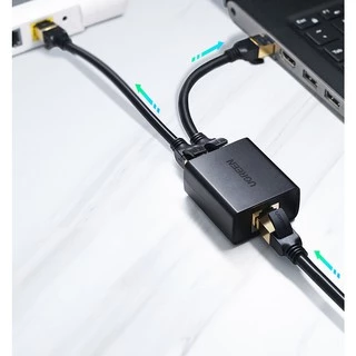 UGREEN รุ่น 50923 Splitter Connector Output: 2 x RJ45 เพิ่มช่องต่อ Black