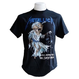 ผ้าฝ้าย 100%เสื้อวง Metallica ลิขสิทธิ์แท้ 100% ลาย DORIS BLACK T-SHIRTS-3XL