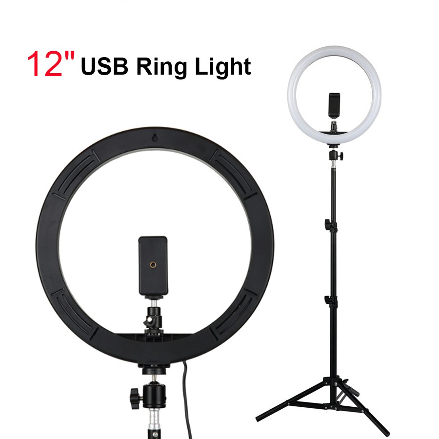 12 นิ้ว ไฟสตูดิโอ LED USB Ring Light ไฟแต่งหน้า ไฟเซลฟี ไฟวงเเหวน 3200k