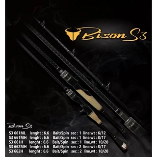 คันเบ็ดตกปลา คันไบสันS3 Bison S3 พร้อมส่ง เบท-สปิน