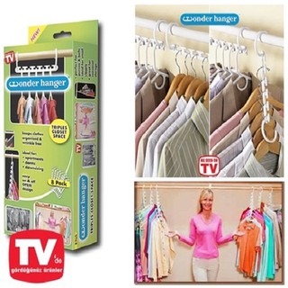 ็Hanger max ที่แขวนจัดระเบียบเสื้อผ้า สีเทา ที่แขวนเสื้อ เพิ่มพื้นที่ในการแขวนเสื้อ (1กล่องมี 8 ไม้แขวน)